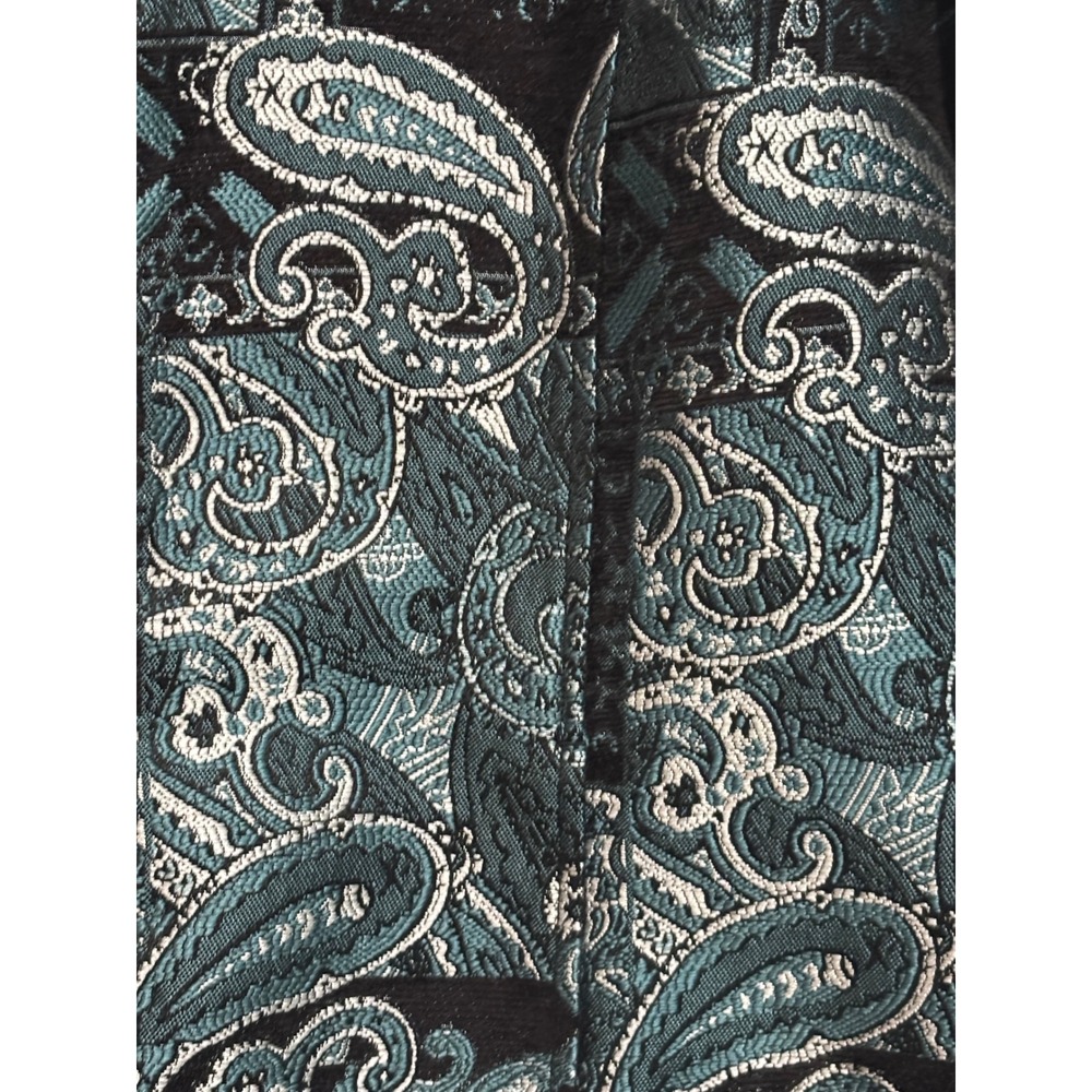 New Christopher & Banks Paisley Jacquard Jacket Blue Metallic black XL Luxury - Picture 3 of 9